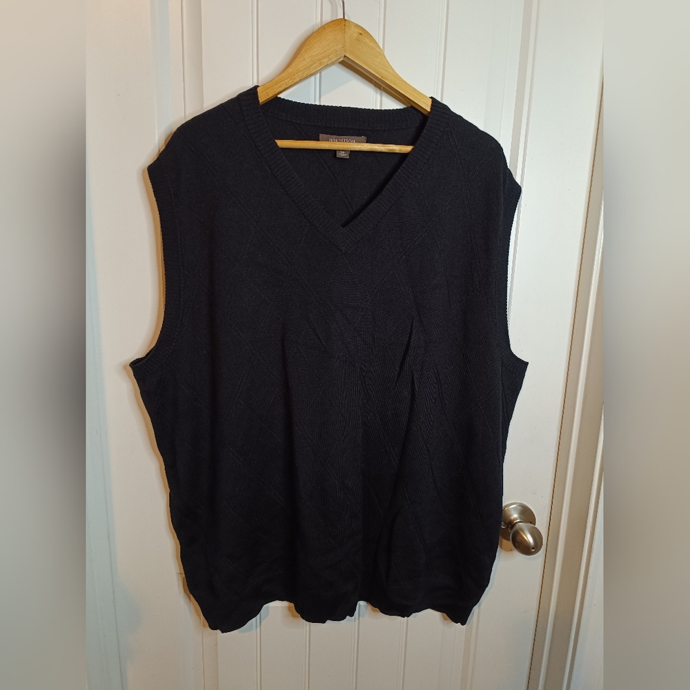 2XL Nordstrom Extra Fine Merino Wool Black Argyle Heritage Vest Golf Casual Dand